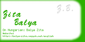 zita balya business card